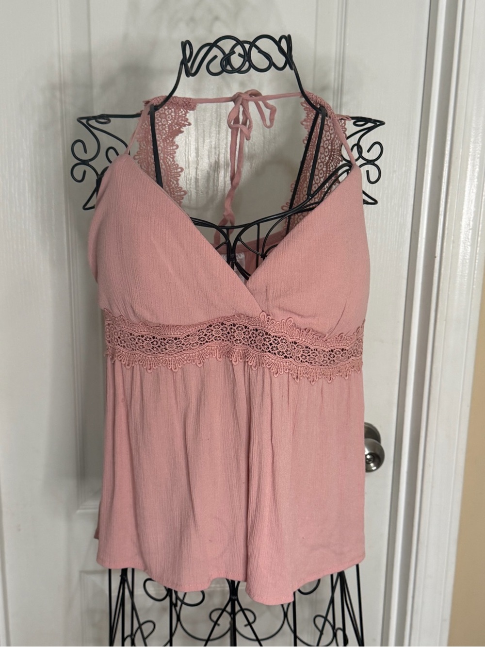No Boundaries Dusty Pink Lace-Back Cami